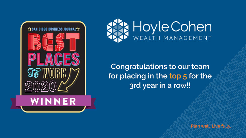 HoyleCohen is again named one of the Top 5 “Best Places to Work in San Diego” by SDBJ