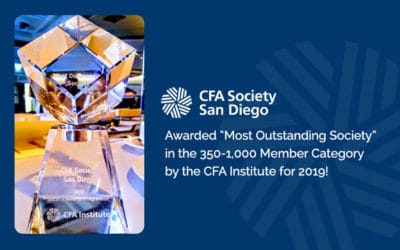 CFA Society San Diego awarded “Most Outstanding Society” in the 350-1,000 Member Category