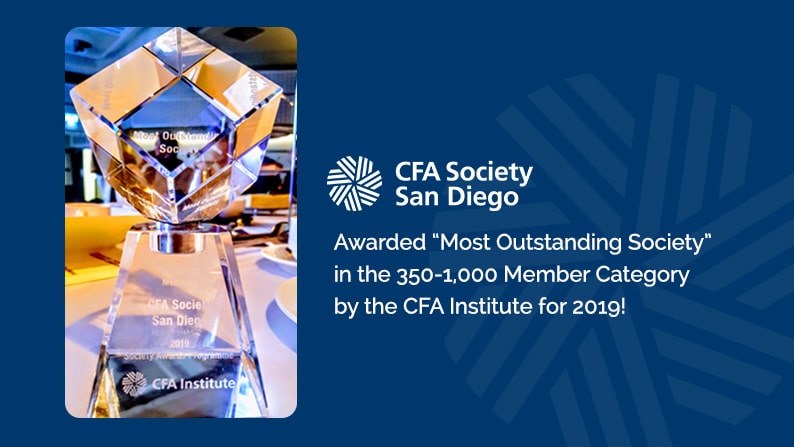 CFA Society San Diego awarded “Most Outstanding Society” in the 350-1,000 Member Category